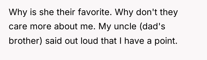 Why is she their favorite. Why don't they care more...