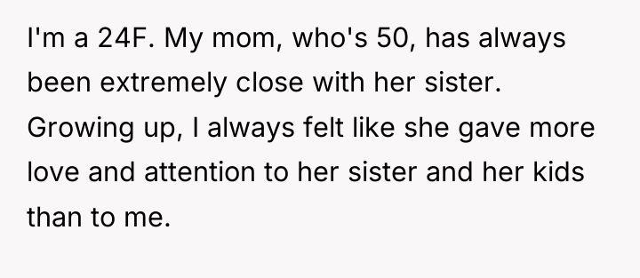 I'm a 24F. My mom, who's 50, has always been...