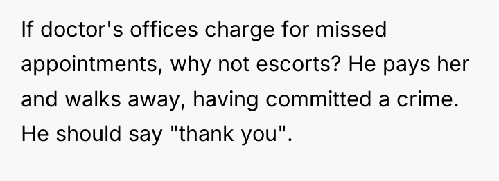 If doctor's offices charge for missed appointments, why not escorts?...