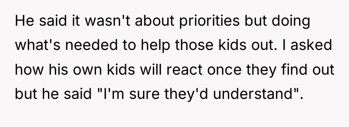 He said it wasn't about priorities but doing what's needed...