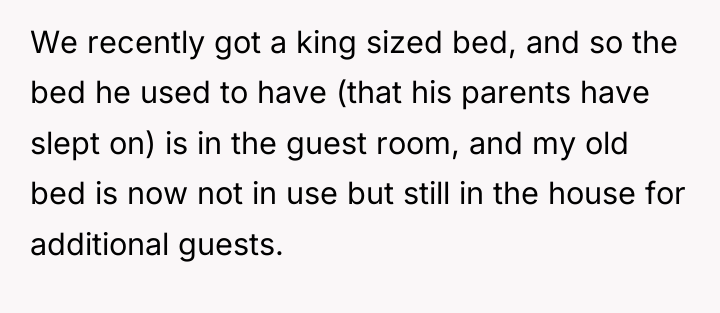 We recently got a king sized bed, and so the...