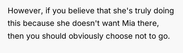 However, if you believe that she's truly doing this because...
