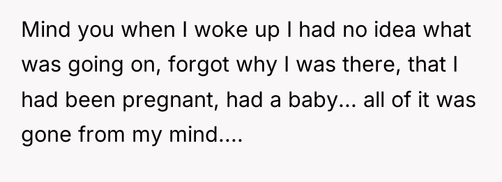 Mind you when I woke up I had no idea...