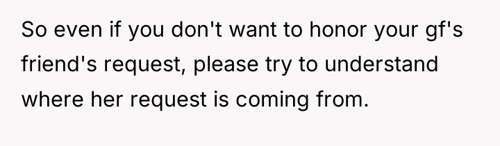 So even if you don't want to honor your gf's...