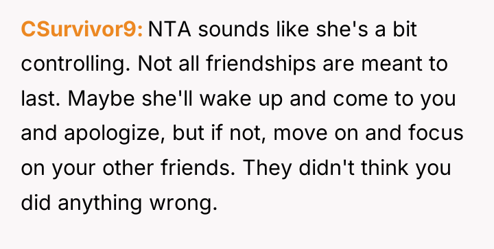 CSurvivor9 NTA sounds like she's a bit controlling. Not all...