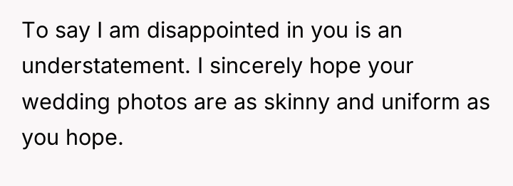 To say I am disappointed in you is an understatement....