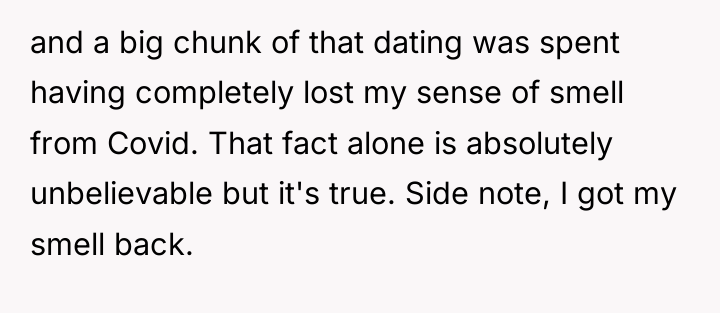and a big chunk of that dating was spent having...