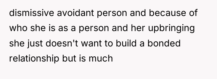 dismissive avoidant person and because of who she is as...