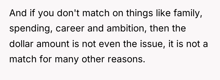 And if you don't match on things like family, spending,...