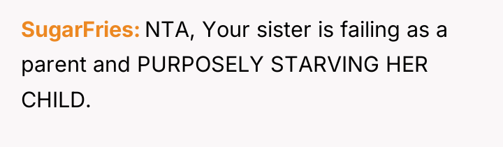 SugarFries NTA, Your sister is failing as a parent and...