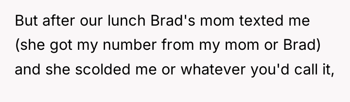 But after our lunch Brad's mom texted me (she got...
