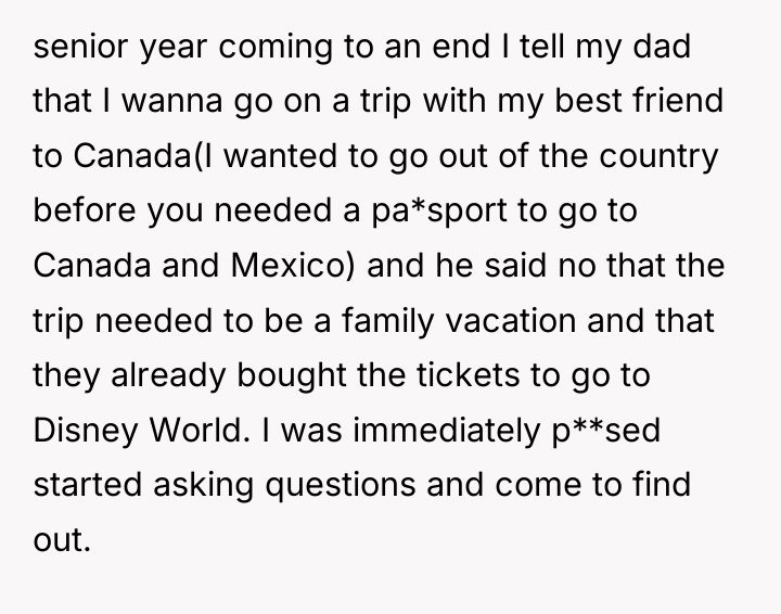 senior year coming to an end I tell my dad...