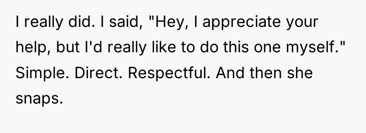 I really did. I said, "Hey, I appreciate your help,...