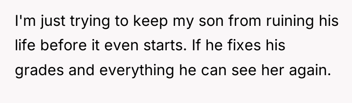 I'm just trying to keep my son from ruining his...