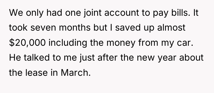 We only had one joint account to pay bills. It...