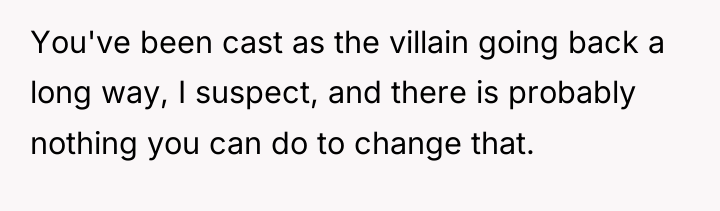You've been cast as the villain going back a long...