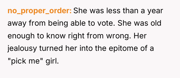 no_proper_order She was less than a year away from being...