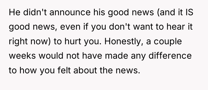 He didn't announce his good news (and it IS good...