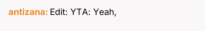 antizana Edit: YTA: Yeah,