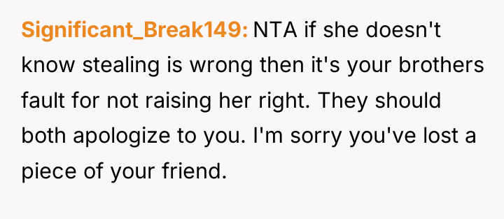 Significant_Break149 NTA if she doesn't know stealing is wrong then...