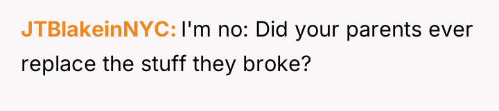 JTBlakeinNYC I'm no: Did your parents ever replace the stuff...