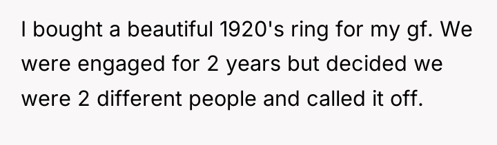 I bought a beautiful 1920's ring for my gf. We...