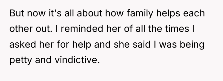 But now it's all about how family helps each other...