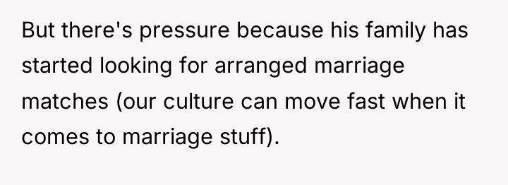 But there's pressure because his family has started looking for...