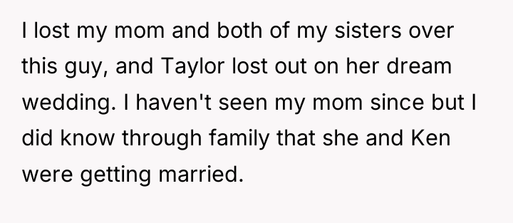 I lost my mom and both of my sisters over...
