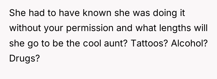 She had to have known she was doing it without...