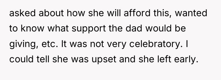 asked about how she will afford this, wanted to know...
