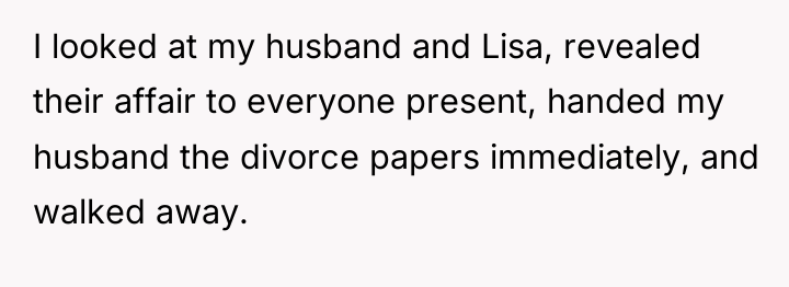 I looked at my husband and Lisa, revealed their affair...