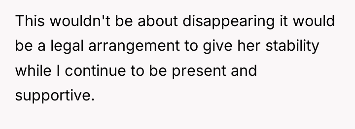 This wouldn't be about disappearing it would be a legal...