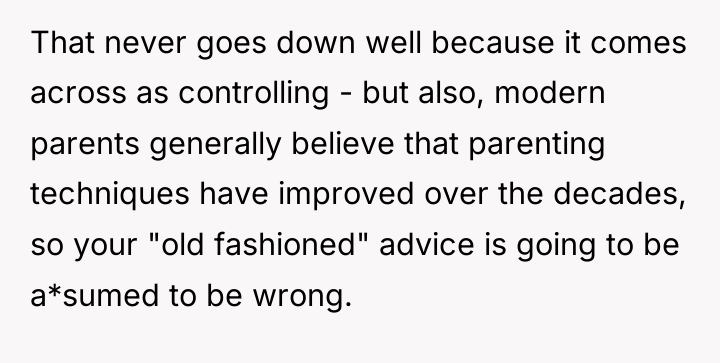 That never goes down well because it comes across as...