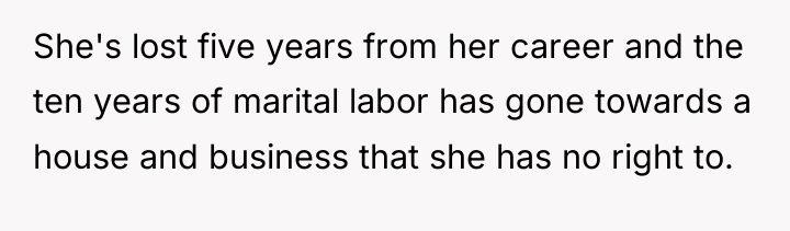 She's lost five years from her career and the ten...
