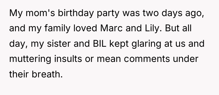 My mom's birthday party was two days ago, and my...