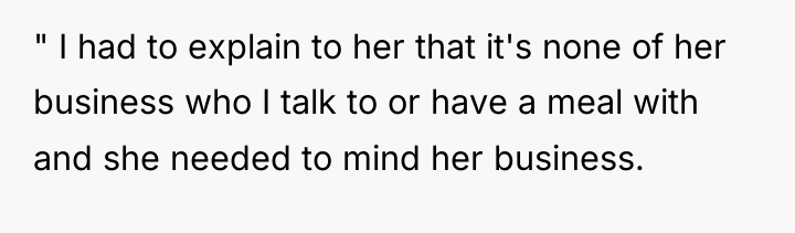 " I had to explain to her that it's none...