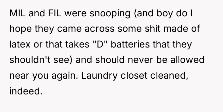 MIL and FIL were snooping (and boy do I hope...
