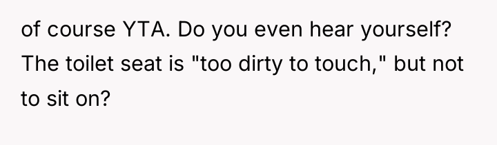 of course YTA. Do you even hear yourself? The toilet...