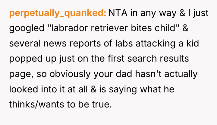 perpetually_quanked NTA in any way & I just googled "labrador...