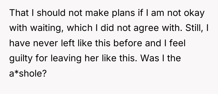 That I should not make plans if I am not...