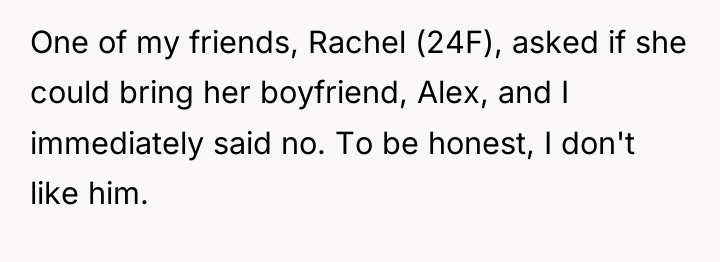 One of my friends, Rachel (24F), asked if she could...