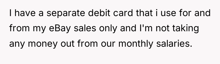 I have a separate debit card that i use for...