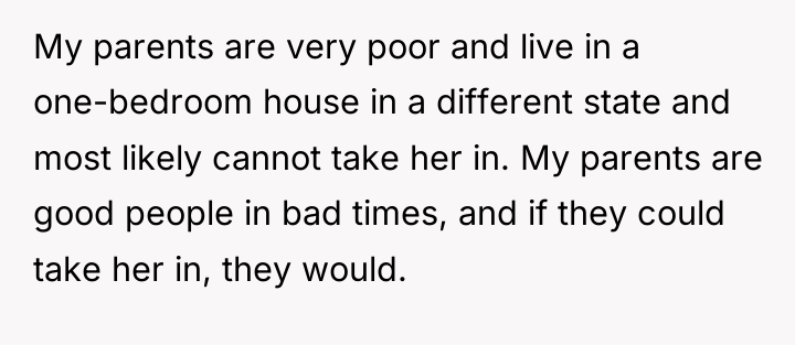 My parents are very poor and live in a one-bedroom...