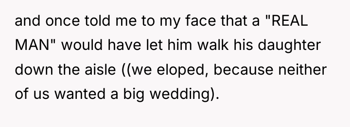 and once told me to my face that a "REAL...