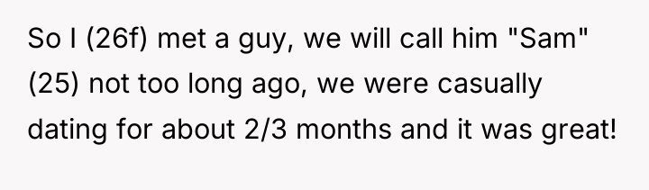 So I (26f) met a guy, we will call him...