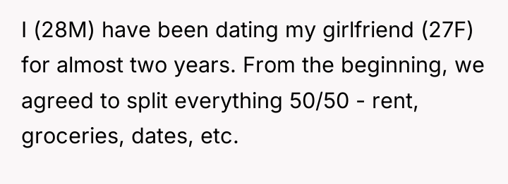 I (28M) have been dating my girlfriend (27F) for almost...