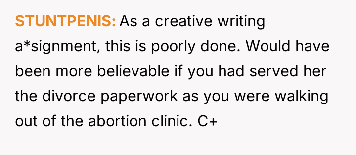 STUNTPENlS As a creative writing a*signment, this is poorly done....