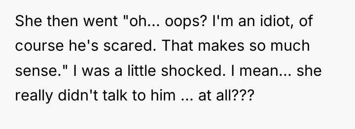 She then went "oh... oops? I'm an idiot, of course...