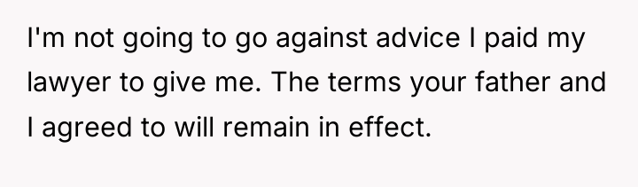 I'm not going to go against advice I paid my...